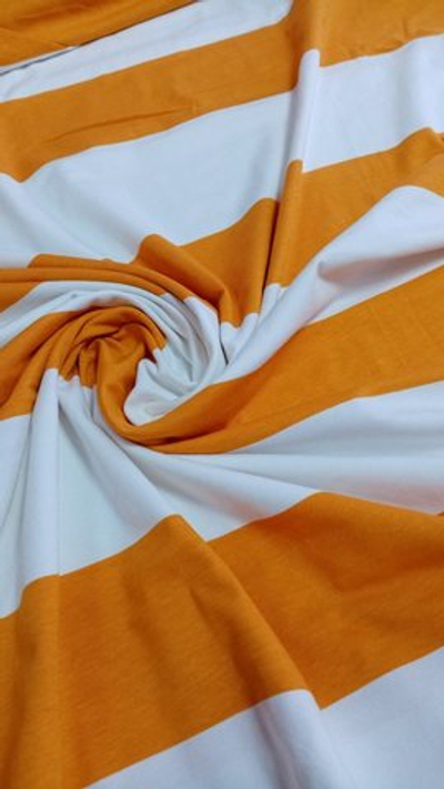 Кулир (принт). Полоска оранжевая широкая, 0,65м (БРАК)