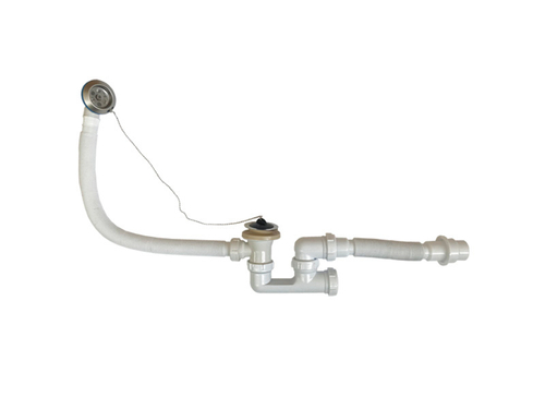 Сифон для ванны регул. с выпуск. и перелив. в комп. с гиб.трубой, 1 1/2"х40мм, труба 40х40/50, (шт.)