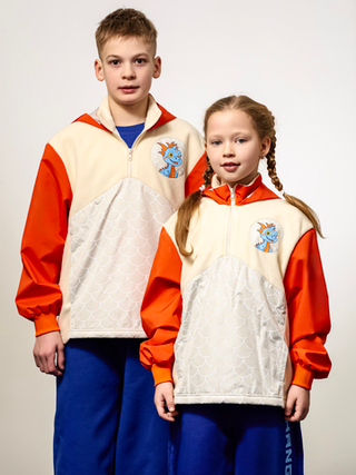 Анорак детский молочно-оранжевый