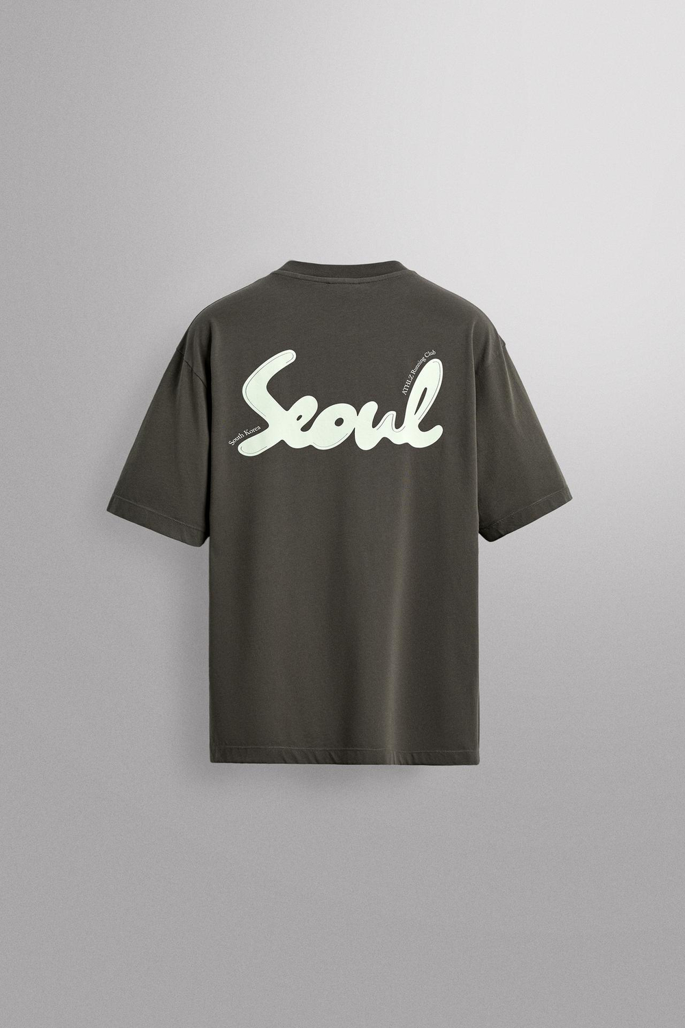 ZARA ФУТБОЛКА RUNNING SEÚL, ЗЕЛЕНЫЙ/СЕРЫЙ