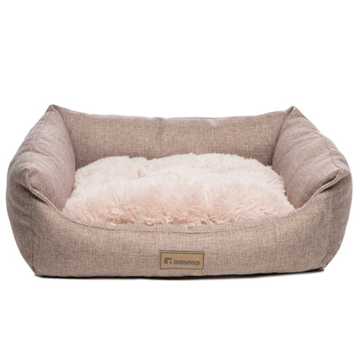 Лежанка прямоугольная "Миндаль" S, бежевая, 490*370*150мм, Gamma