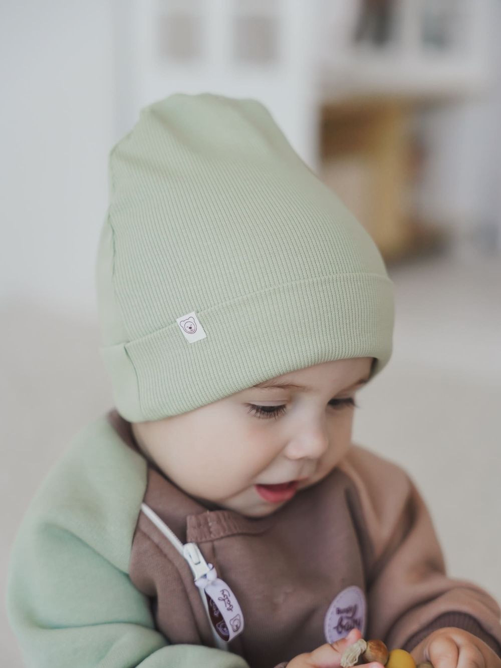 Шапка трикотажная "Шалфей" 0+