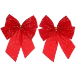 Бант на ёлку «Золотой узор» 12см (набор 2шт)