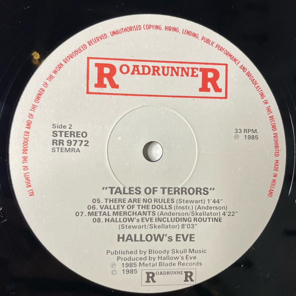 Винтажная виниловая пластинка LP Hallows Eve Tales Of Terror (Holland 1985)
