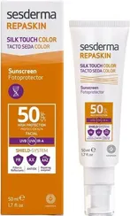 Средство солнцезащитное для лица с нежностью шелка и с тонирующим эффектом сзф 50