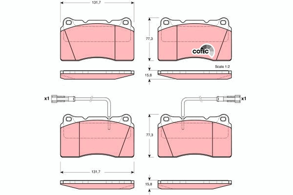 TRW - GDB1363-TRW - Brake Pad Set, disc brake