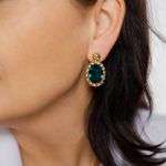 Серьги Qudo TIVOLA UNICA big (G/P) Emerald 2,65 cm 332049