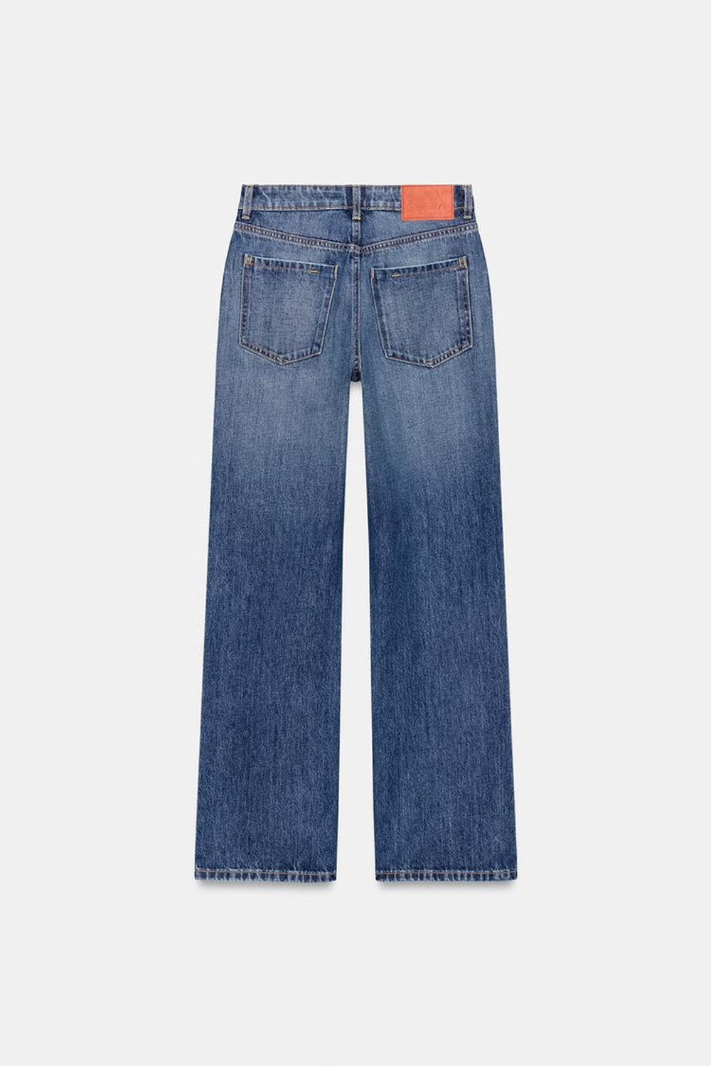 ZARA ДЖИНСЫ Z1975 REGULAR FIT LONG LENGTH С ВЫСОКОЙ ПОСАДКОЙ, СИНИЙ