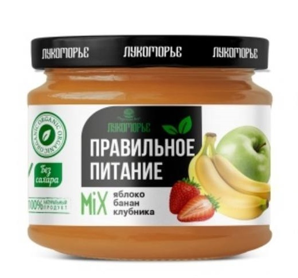 Яблоко, банан, клубника, без добавления сахара 0,280л