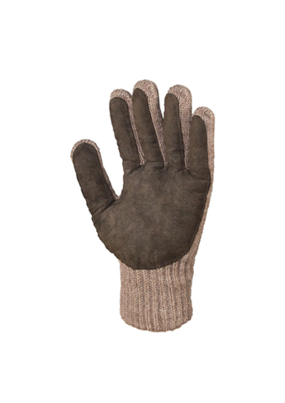 Перчатки шерстяные Песец П1980-1 со спилк.налад.(вкладыш 50%шер. 50% акрил.)