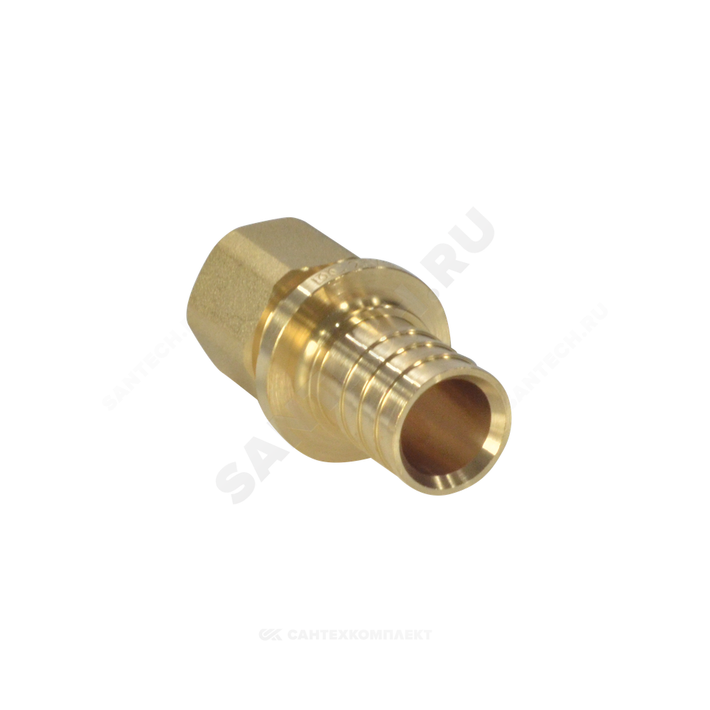 Муфта для PE-X труб аксиальная латунь Дн 25х1/2" ВР РОС