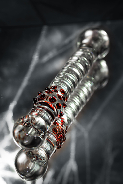 Двусторонний фаллоимитатор Sexus Glass, стекло, прозрачный, 22 см, (912078)