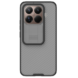 Чехол тонированный с защитной шторкой для камеры на Xiaomi 15T Pro, серия CamShield Pro Case (Transparent black) от Nillkin