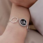 Браслет Птица на ветке с вишневым янтарем