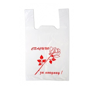 Майка 28+13*50см 10мкм ПНД 1/100шт Спасибо за покупку Роза