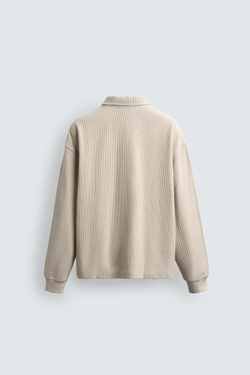 ZARA ПОЛО В РУБЧИК, ЭКРЮ