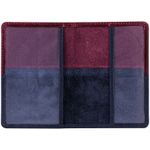 Обложка на паспорт, OfficeSpace Duo, кожа, бордо+синий, тиснение фольгой