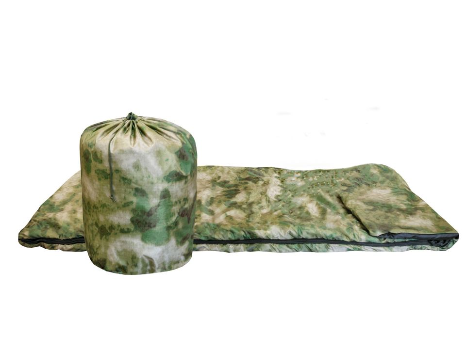 Спальный мешок-одеяло (спальник) с подголовником до -15˚С (мох)