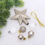 Набор ёлочных украшений «Brilliant pirouette» 30 предметов, Белый/Шампань