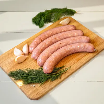 Фотография Колбаски свиные «Мюнхенские» /500 гр купить в магазине Афлора