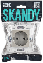 SKANDY Розетка с заземлением с защитными шторками 16А безвинтовое крепление SK-R06Sh шампань IEK