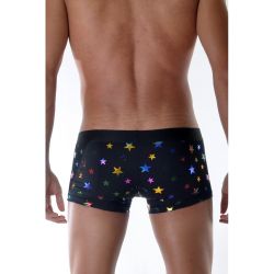 Мужские трусы боксеры черные с разноцветными пайетками Don Moris DM111804