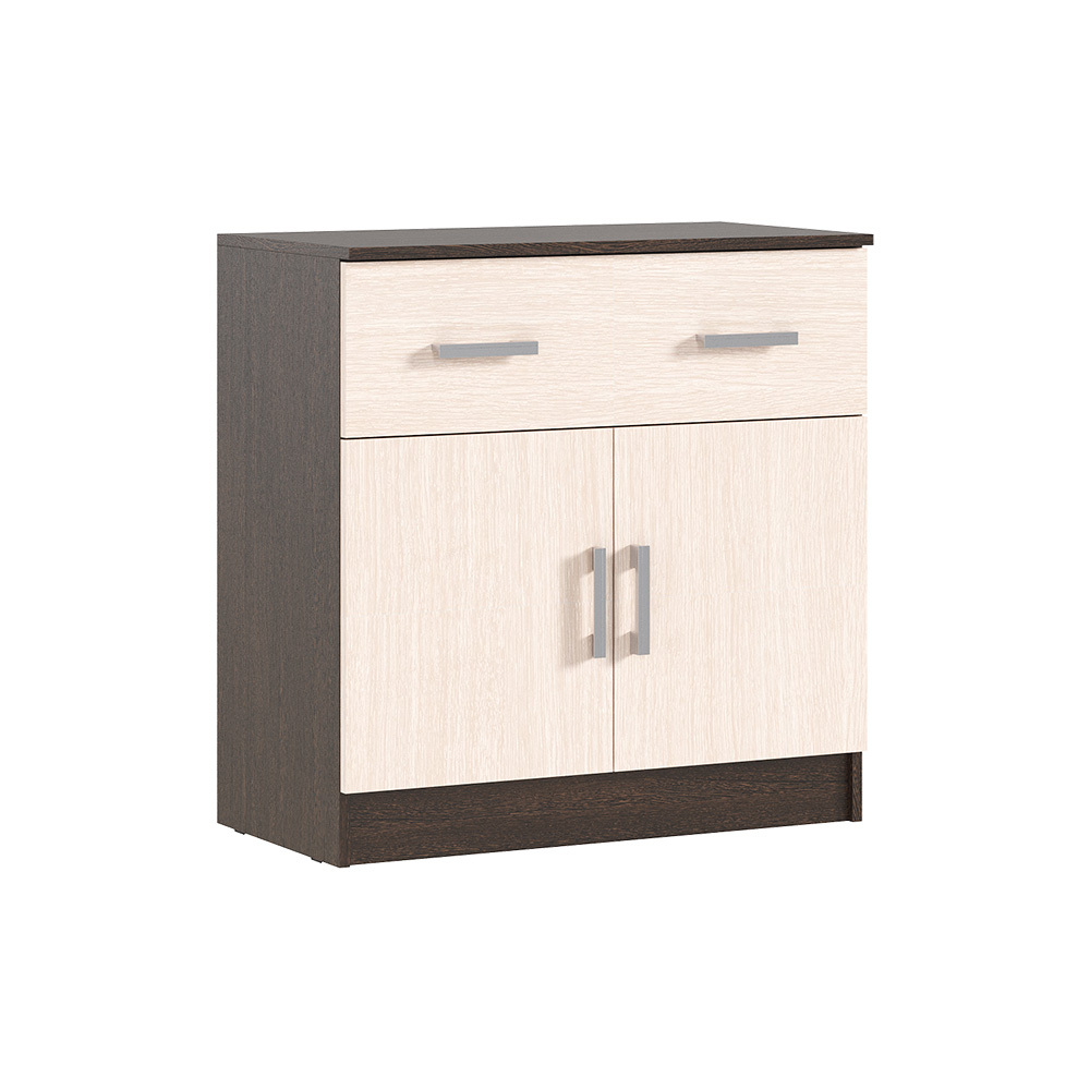 Комод с ящиком и дверьми Бася, Дуб беленый, Венге