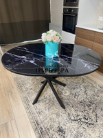 Стол круглый стеклянный "Чёрный Оникс"