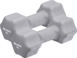 Набор гантелей неопреновых по 5 кг, серые, 2 шт.