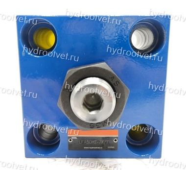 LFA50H2-7X/F - Крышка для логического клапана, типоразмер Ду50 функционал - H2 = крышка со одним каналом X и ограничителем хода картриджного клапана, внешний канал X - F = есть, уплотнение NBR