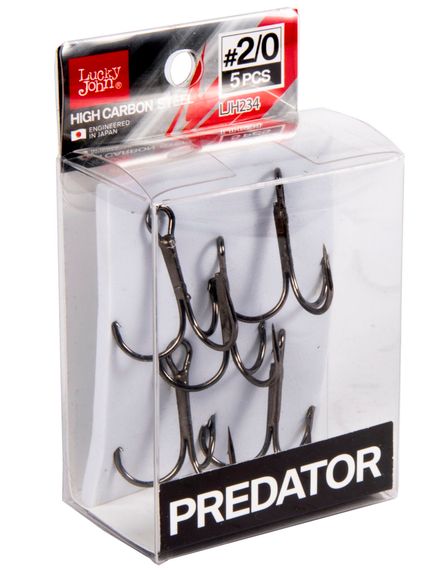 Крючки-тройники Lucky John PREDATOR LJH234 №2/0, 5 шт.