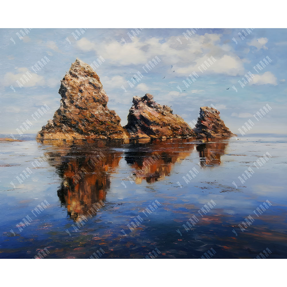 Плотников В.В. Три брата. Сахалин. 2024. Холст, масло.