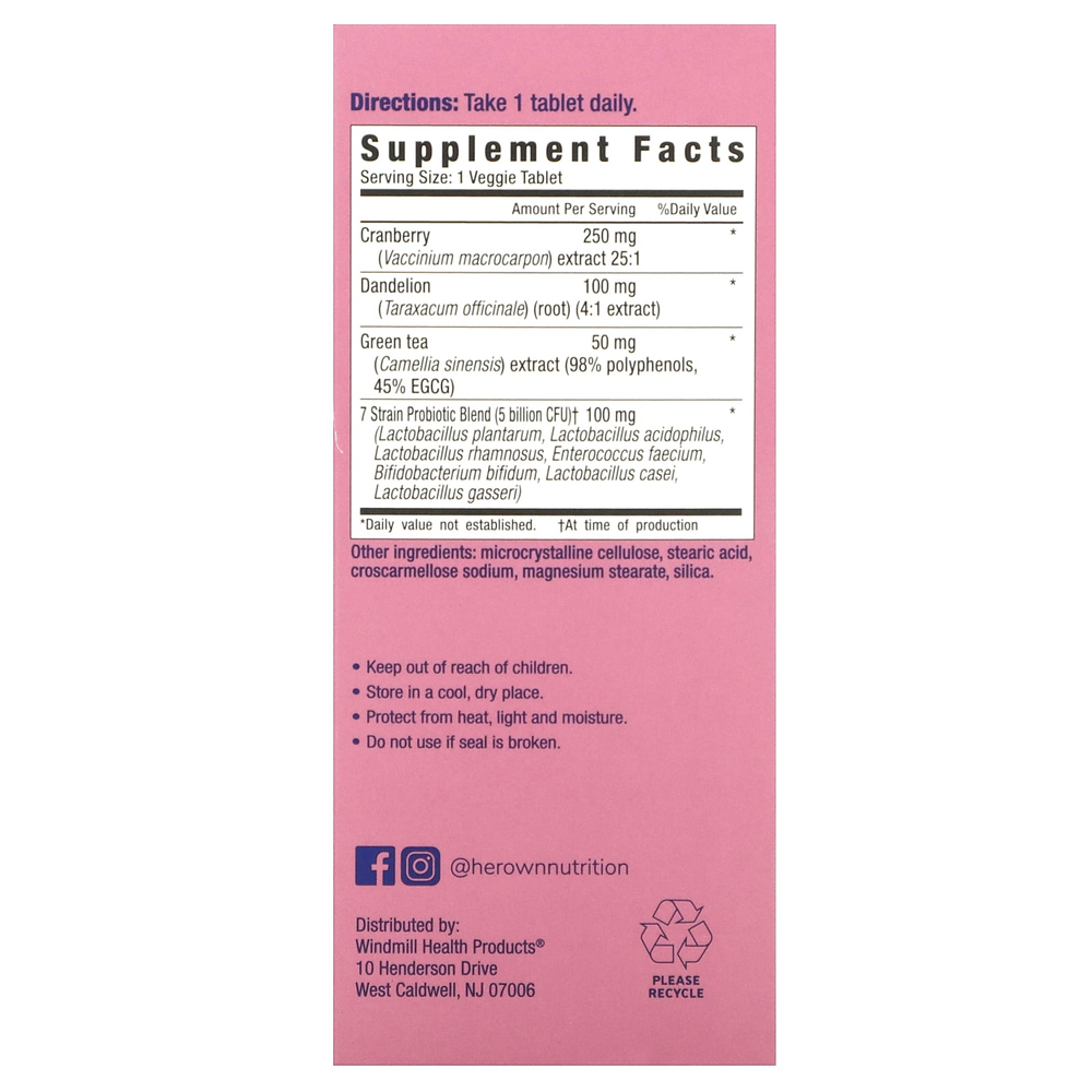 Her Own, UTI, 30 растительных таблеток