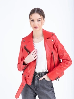 Косуха кожаная куртка женская Турция