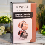 Набор кружек 4шт 370мл на подставке, 202456