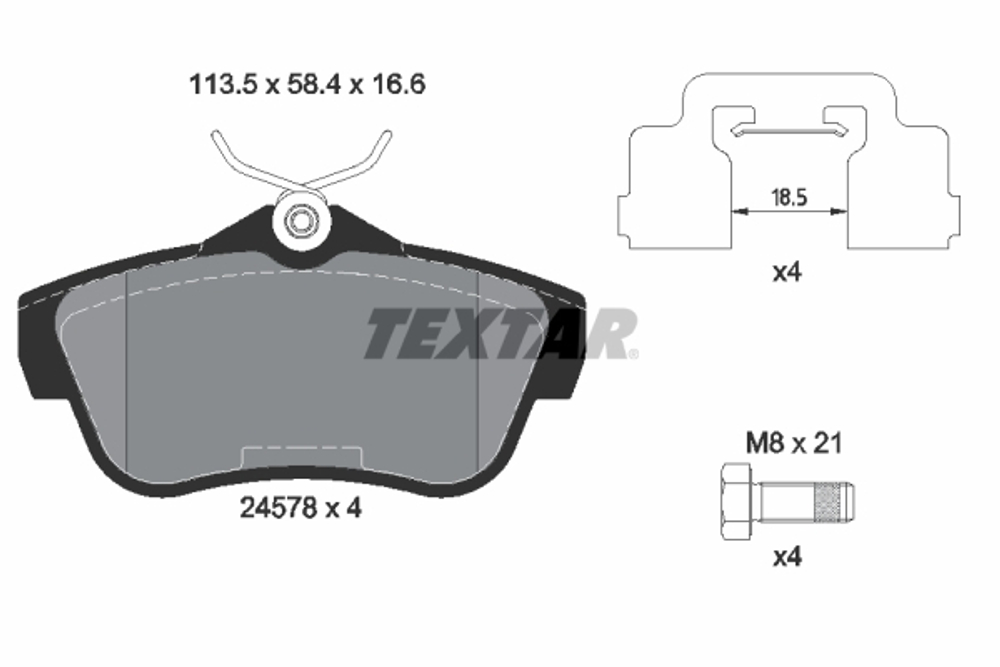 TEXTAR - 2457801-TET - Brake Pad Set, disc brake