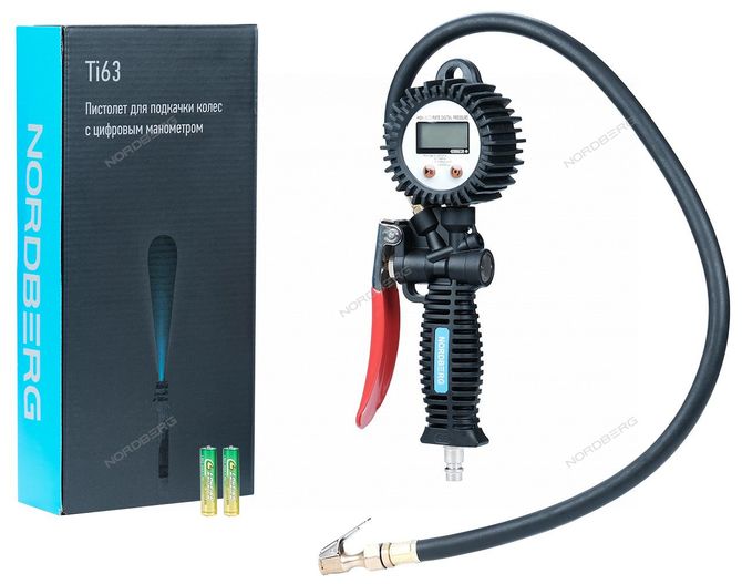 NORDBERG (Ti63) Пистолет для подкачки шин с цифровым манометром