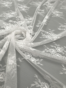Гипюр эластичный теплый белый ширина 150 см мягкий