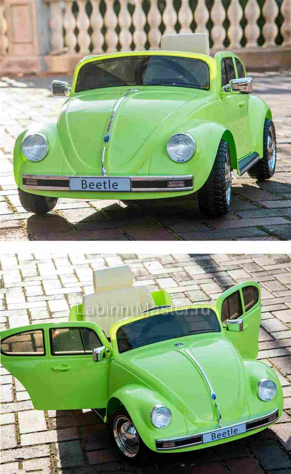 Детский электромобиль "Volkswagen Beetle" JE1818 12V, зеленый
