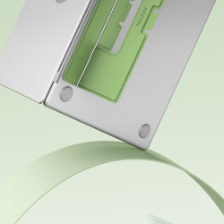 Тонкая складная подставка зеленого цвета от Nillkin для ноутбука, серия DualWing Adhesive Laptop Stand
