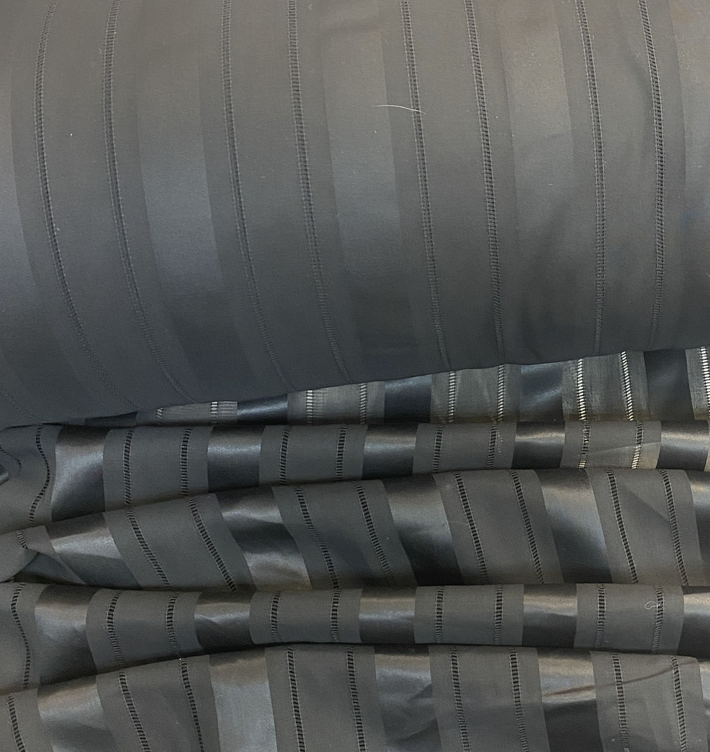 Ткань блузочная полупрозрачная черная (Италия)80% хлопок 20% шелк ш-115см цена за 1 м