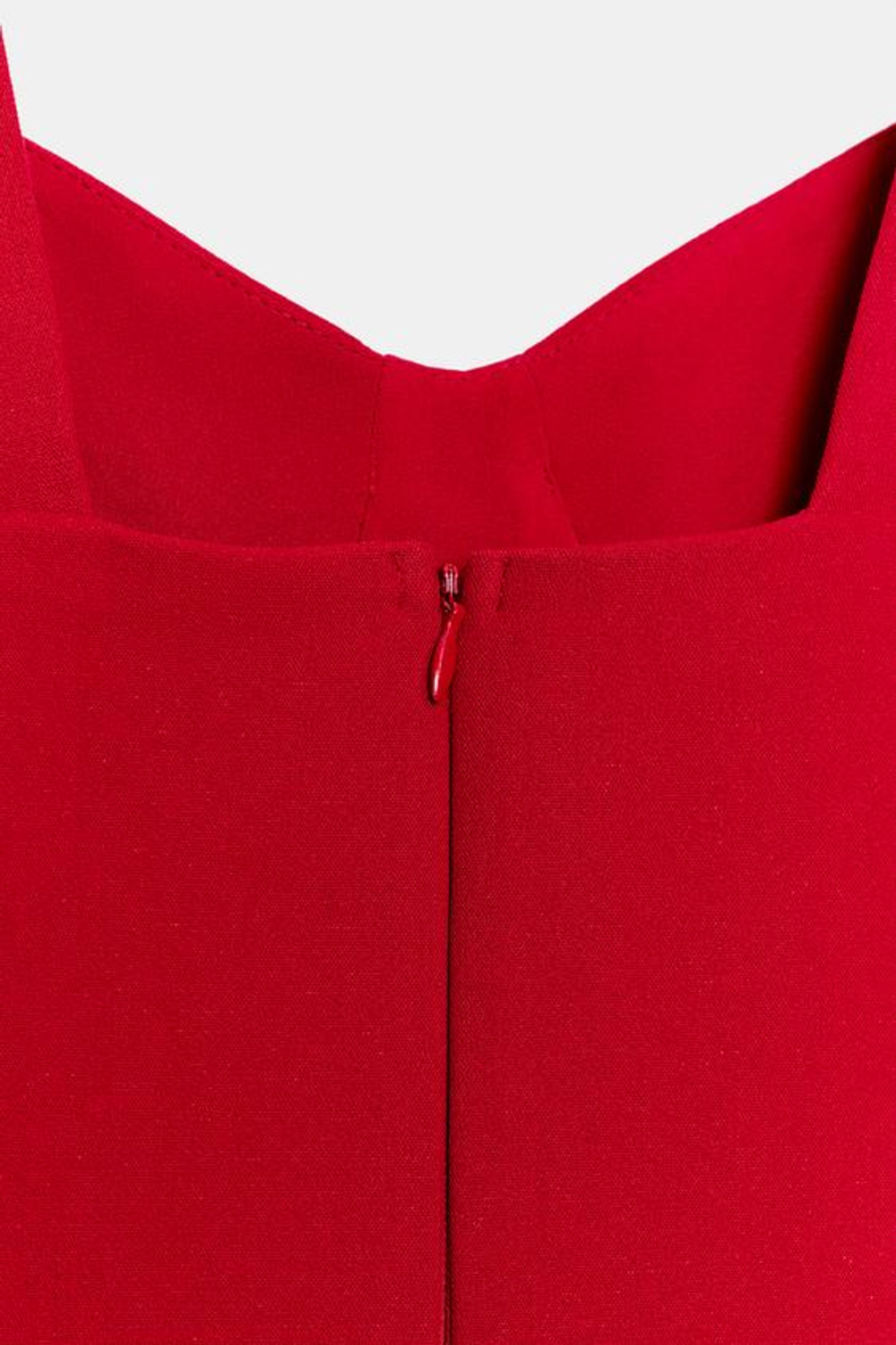 ZARA МИНИ-ПЛАТЬЕ В БЕЛЬЕВОМ СТИЛЕ, КРАСНЫЙ