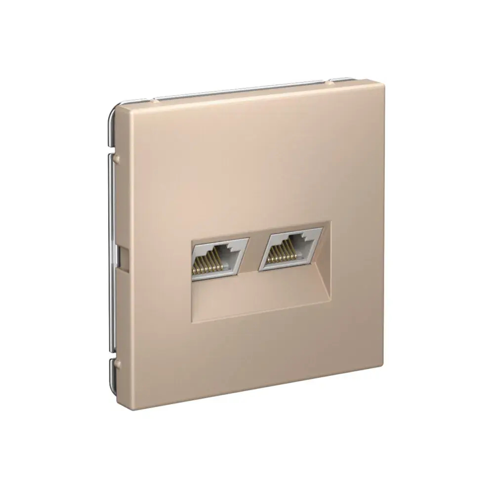 ARTGALLERY РОЗЕТКА двойная компьютерная RJ45+RJ45, кат.6А, механизм, ПЕСОЧНЫЙ