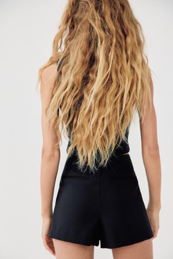 ZARА ЮБКА-ШОРТЫ АСИММЕТРИЧНОГО КРОЯ, ЧЕРНЫЙ