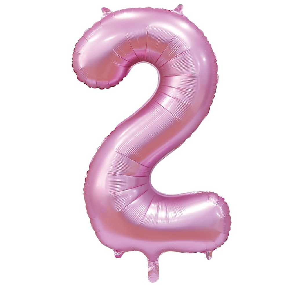 Шар ЦИФРА 2 Сатин Pink 40" 102 см