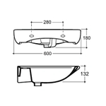 Умывальник "Инклюжн-60" с отв., с крепл. (подходит на кронштейн 24 см) КЕРАМИН