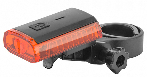 Фонарь задний JY-6015U JING YI, 3 светодиода, 1 режим, зона освещения 270гр, аккумул., красно-чёрный