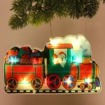 Фигура светодиодная «Дед Мороз в паровозе» 15*25 см (батарейки 3 ААА), 1 режим