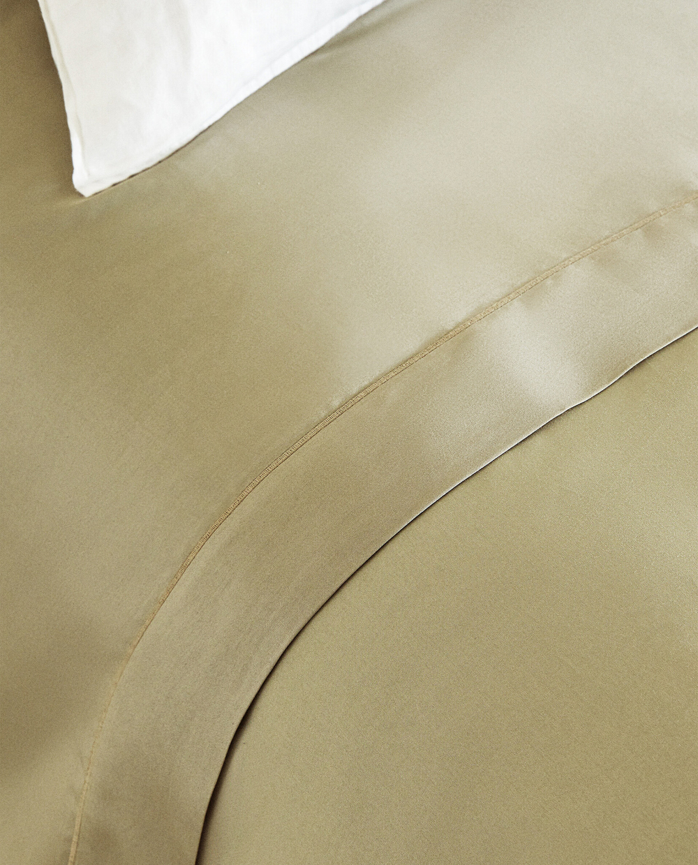 ZARA HOME (300 НИТЕЙ) ПОДОДЕЯЛЬНИК ИЗ ХЛОПКА, ЗЕЛЕНЫЙ