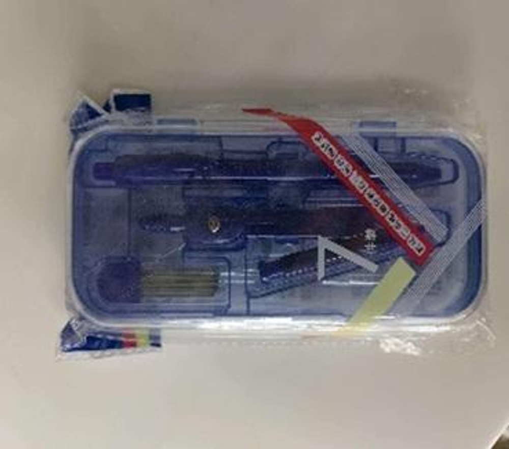 Готовальня 7 предм.: циркуль-автомат+стержни, ручка, 4 линейки, С-30656